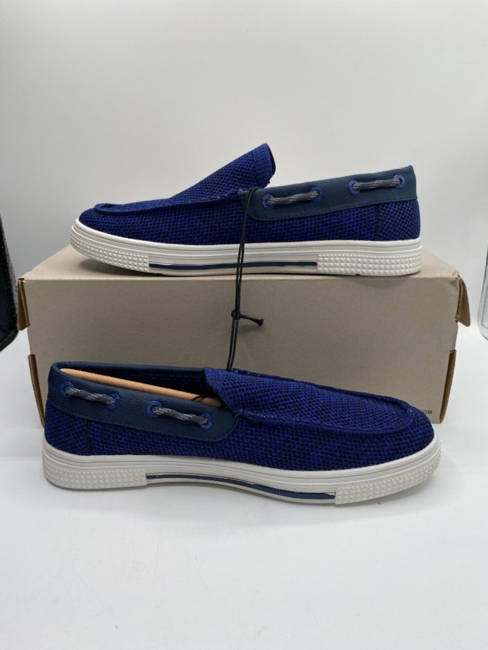 Kenneth Cole Reaction Mens Trace Knit Round Toe Slip-On Shoes Navy NWB